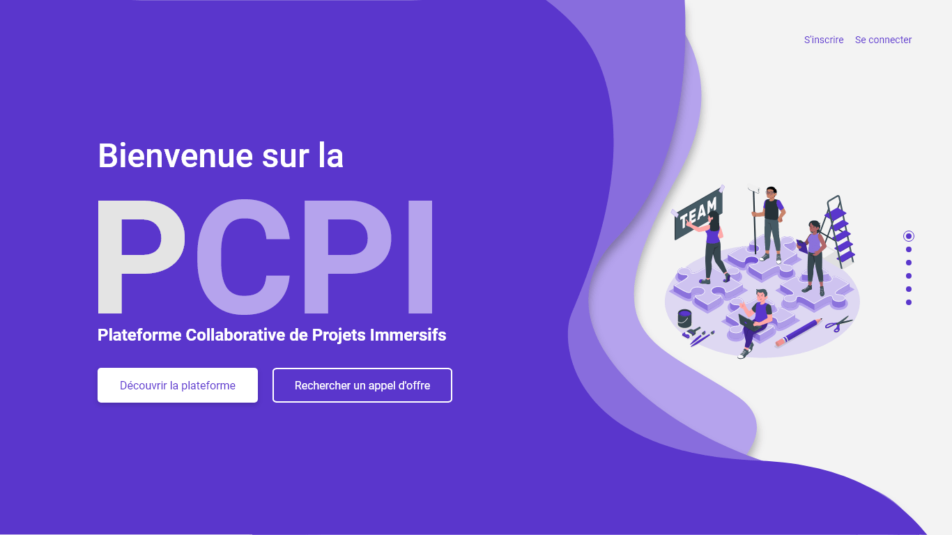 PCPI plateforme collaborative de projet immersif par VR Connection - accueil